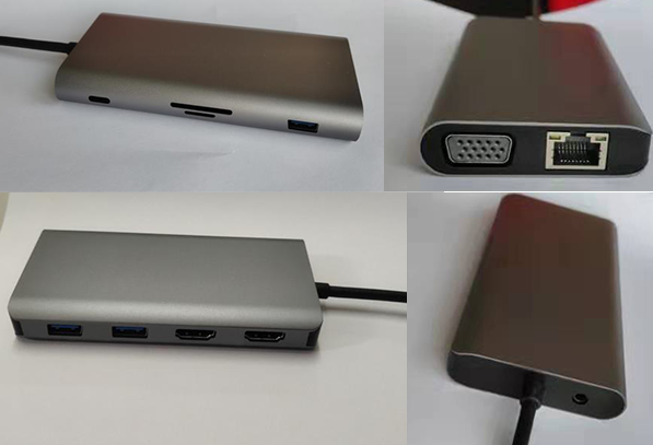 1つのタイプCの港USB Cのアダプターのハブのラップトップのドッキング・ステーションに付きBAIAOの新しい設計11